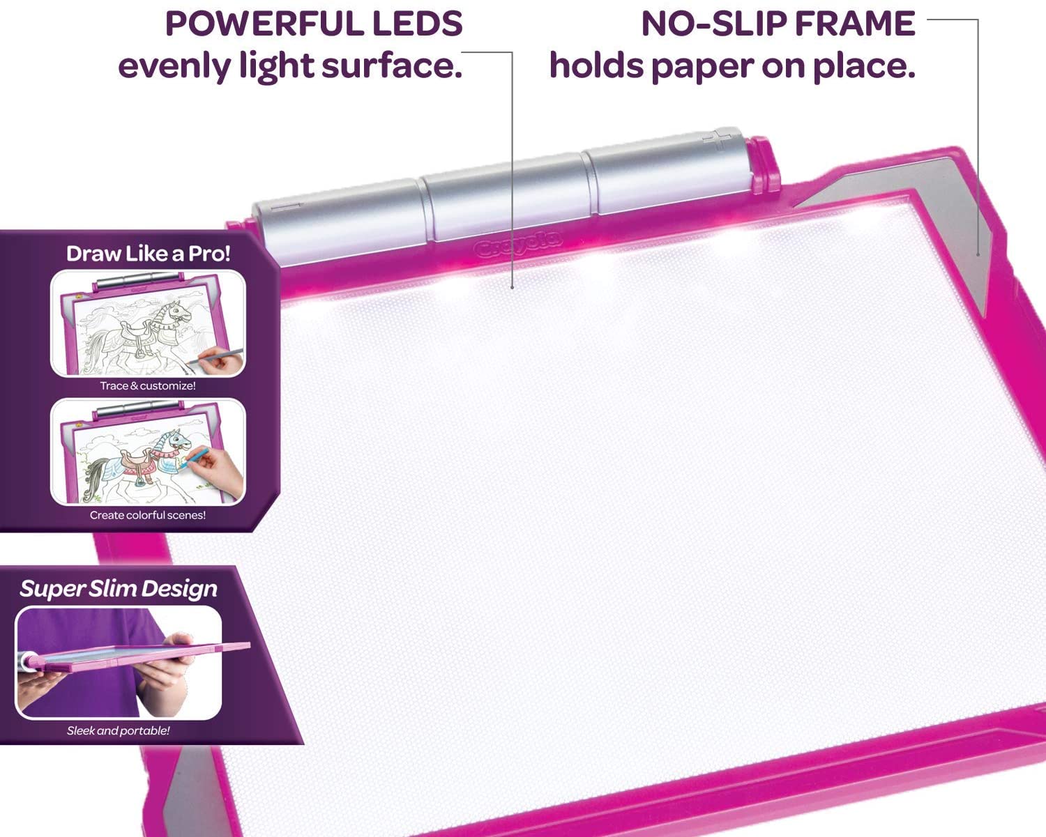 Crayola - Light Up Tracing Pad Pink, Gifts for Girls & Boys, Age 6, 7, 8, 9
