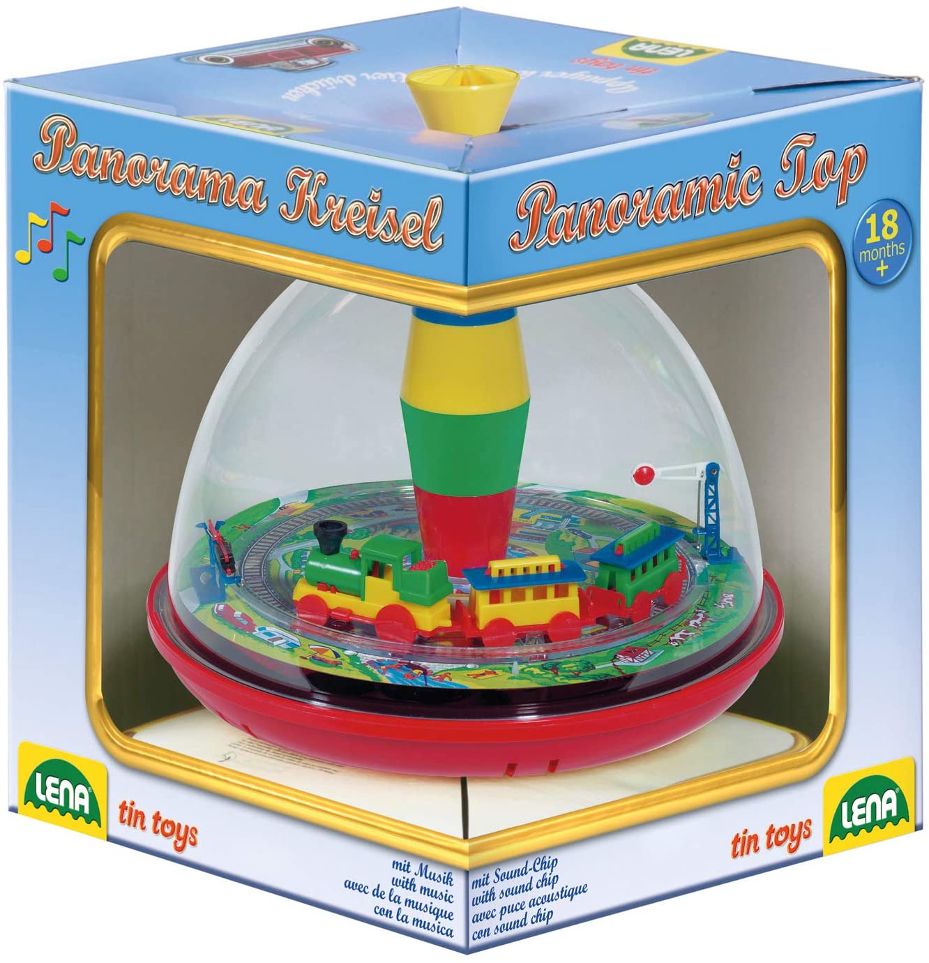 railway noise SIMM Spielwaren Bolz 52120 panorama spinning top with sound chip