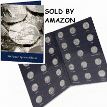 2012 London Olympic 50p Collectors Coin Album/Folder for 29 Coins & Completer Medallion - Lighthouse
