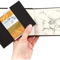 Hahnemuhle Sketch Book D&S, 140gsm Book, Black with stitched binding, 25x25cm