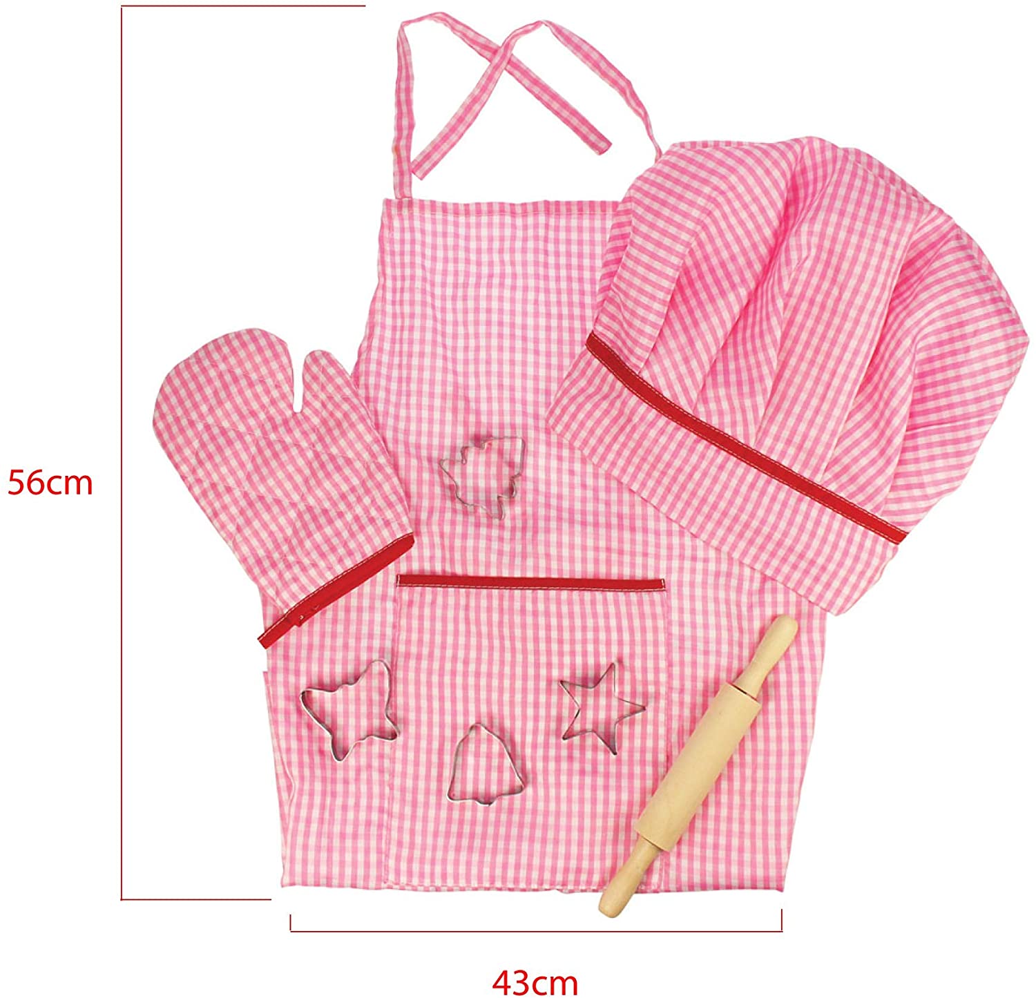 Bigjigs Toys Pink Chefs Dress Up Set with Baking Accessories