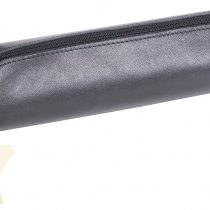Clairefontaine 'Age Bag' 21 x 6 cm Round Leather Pencil Case - Black