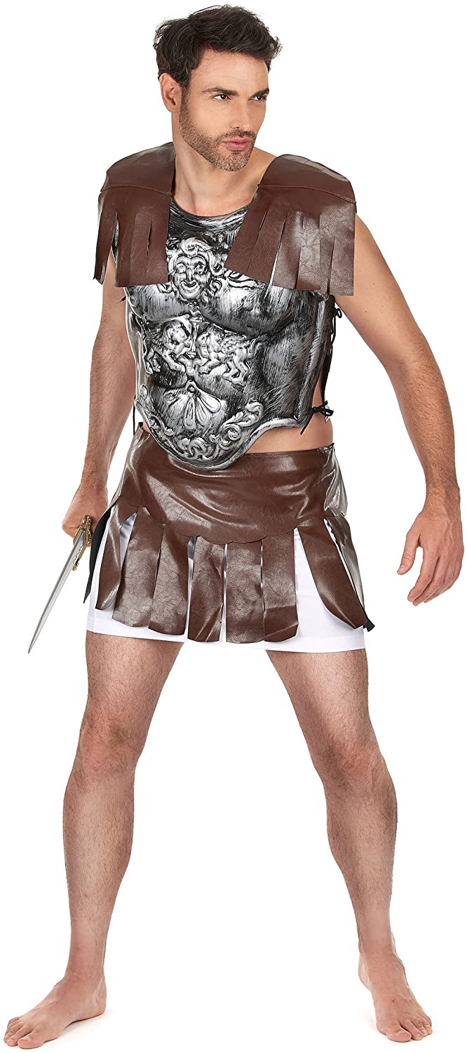 Funny Fashion Adult plastic armour ahead and behind ironcolored Roman