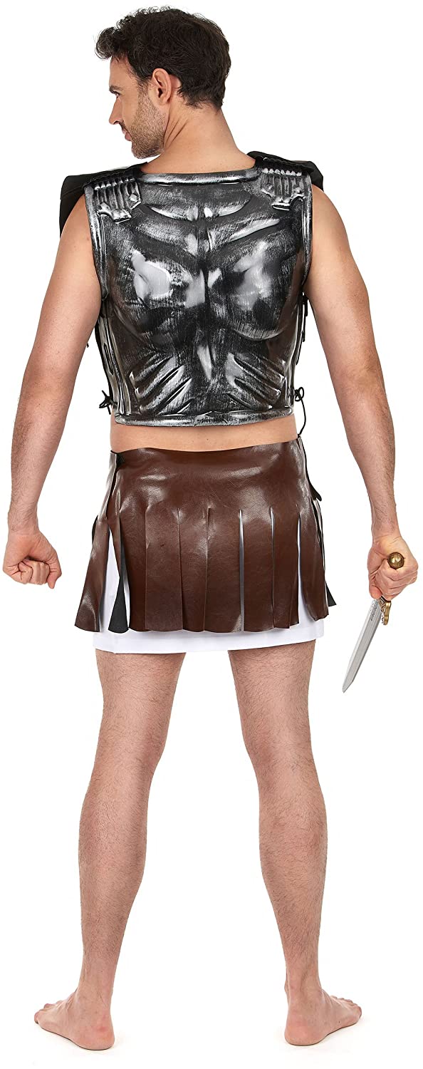 Funny Fashion Adult plastic armour ahead and behind ironcolored Roman
