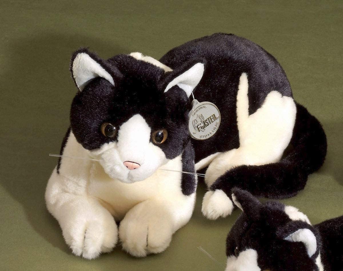 grey soft toy cat