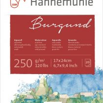 Hahnem&uuml;hle 20 Sheets Burgundy Matt Watercolour Card 250gsm 17x24cm