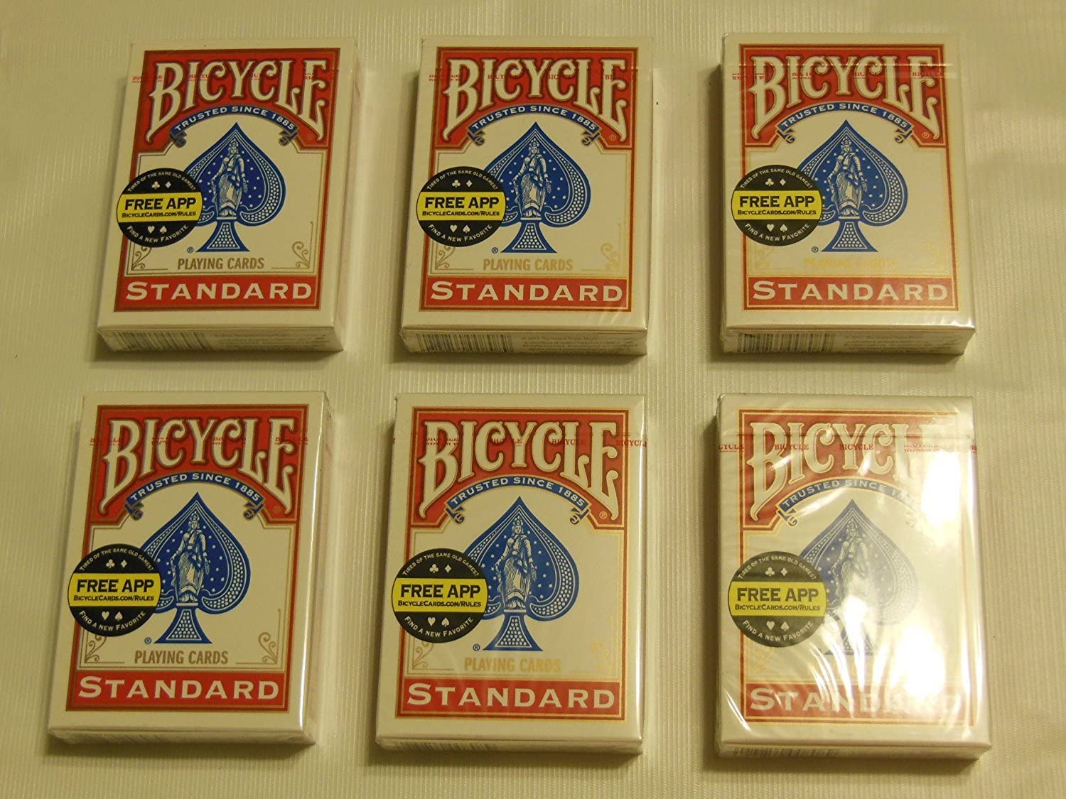 Bicycle Playing Cards 12 Decks Player's Pack - 6 Red & 6 Blue Rider Back, Standard Face, Made In USA - View #6