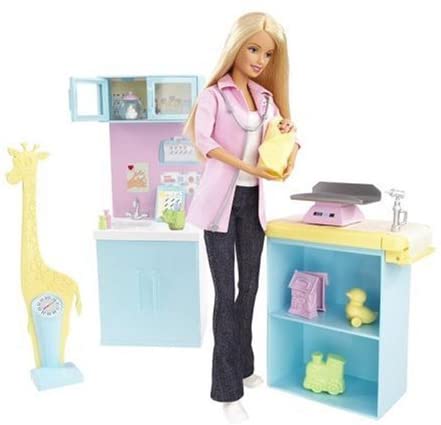 barbie careers baby doctor barbie doll and playset