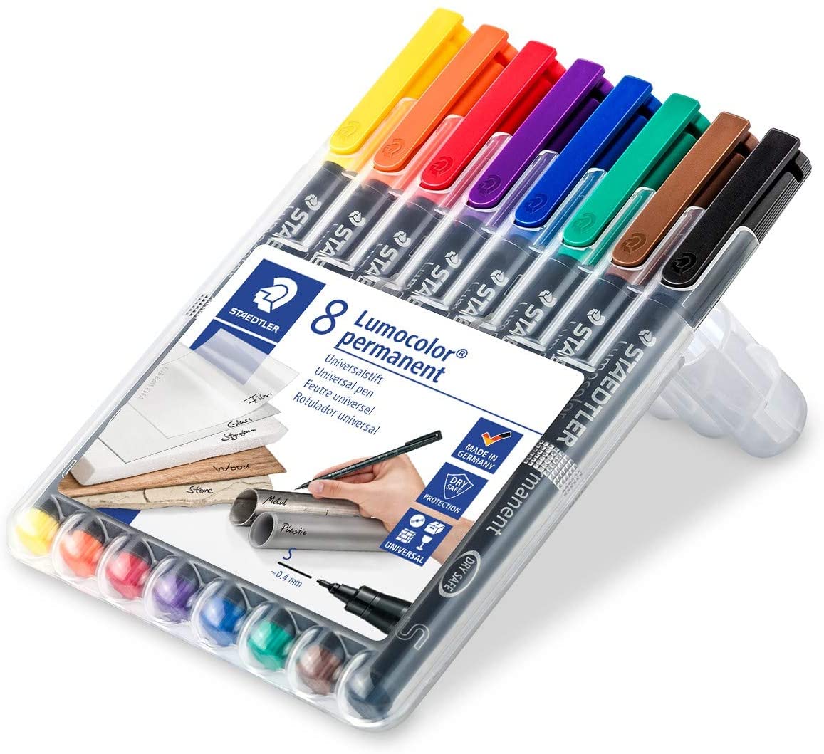 Staedtler 313 WP8 Lumocolor Universal Permanent Superfine Pens ...