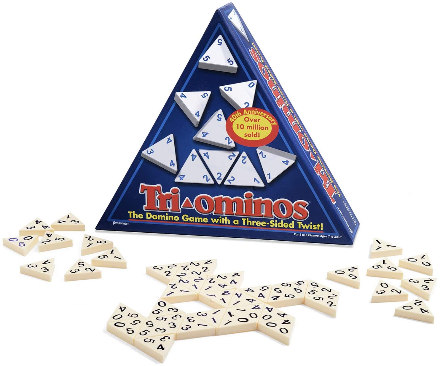 Pressman 4420 – Tri-ominos – the Domino Family Game with a 3 Sided