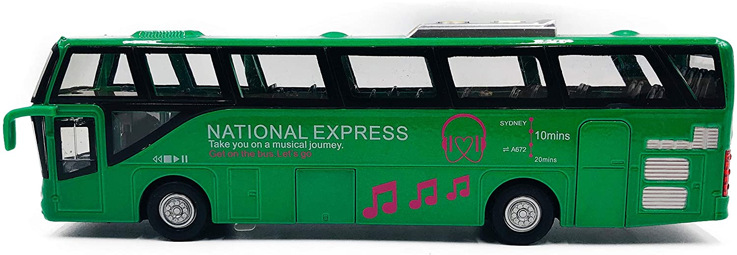 emosq ® 8″ Alloy Diecast Replica Toy Vehicles Mould Scale Coach Bus Toy ...