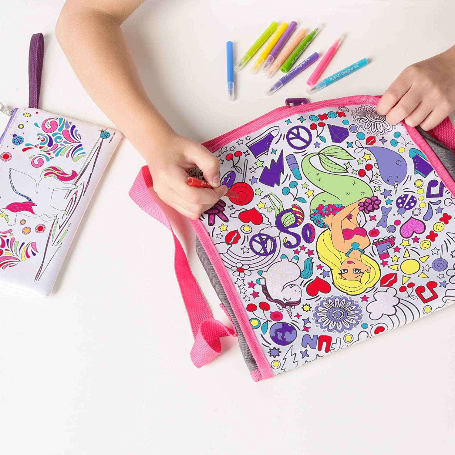 PURPLE LADYBUG Color Your Own Bag with 6 Markers - Indonesia